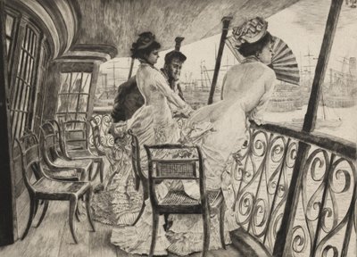 The Gallery of H.M.S. Calcutta (Souvenir of a Ball on Shipboard) by James Jacques Joseph Tissot